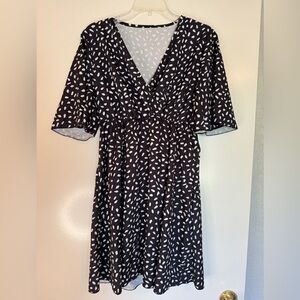 Elegant Black and White Patterned Dress